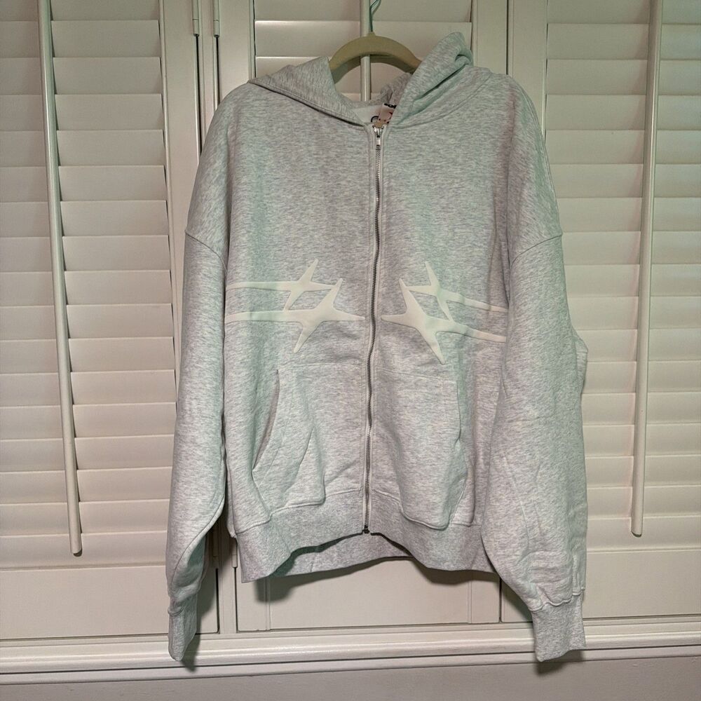Loiter CELESTIAL FULL ZIP HOODIE Light Grey Marl XL